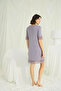 Lace Detailed Short Sleeve and Button Front Nightgown - 5