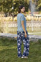 Flower and Leaf Patterned and Printed Pajama Sets - 5