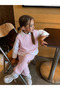 My Little One's 3-Piece Knitwear Set with Ribbed Stripe Detail Shirt and Tie - Pink - 3