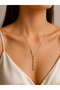 Gold 316L Steel Star Detailed Elegant Necklace Does Not Tarnish