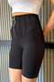 Women's High Waist Zipper Detailed Shorts Leggings - 3