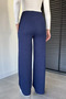 Women's Elastic Waist Self-Line Patterned Palazzo Trousers - 4