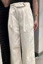 Women's Wide Leg Linen Trousers - 4
