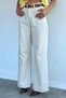 Women's Leather Belted Palazzo Jean Denim Trousers - 8