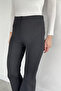 Women's Elastic Waist Stone Embroidered Lycra Flared Trousers - 5