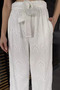 Women's High Waist Scalloped Elastic Waist Belted Trousers - 4