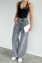 Women's High Waist Stylish Palazzo Jean Denim Trousers - 2