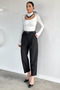 Women's Pleated Fabric Trousers with Belt Accessories