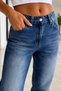 Women's Trendy Look Wide Leg Washed Jean Denim Trousers - 4