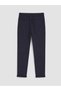 Özmarka New Season Navy Blue Slim Fit Men's Trousers with Elastic Waist and Laces - 6