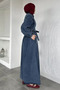 Vest Combination Denim Jean Hijab Dress - 4