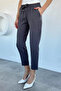 Slim Fit Fabric Trousers with Elastic Waist - 4