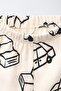 Children's Cotton Car Patterned Ecru School Sweatshirt and Sweatpants Set - 4
