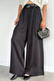 Women's High Waist Tencel Fabric Trousers with Belt Accessory - 2