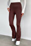 Women's High Waist Ribbed Spanish Leggings - 2