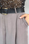 Women's High Waist Tencel Fabric Trousers with Belt Accessory - 6