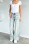 Women's Wide Leg Washed Jean Denim Pants - 2
