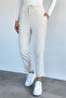 Women's Striped Carrot Pants with Elastic Waist - 2