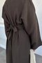 Pleated Hijab Dress with Gold Buckle Detail and Waist Belt - 4