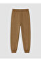 Vizyon New Season Brown Elastic Waist Embroidered Boys' Jogger Sweatpants - 5