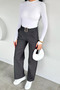 Women's Belt Buckle Stoned Trousers
