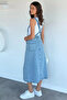 Women's Jean Denim Salopet with Pockets - 4