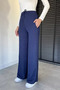 Women's Elastic Waist Self-Line Patterned Palazzo Trousers