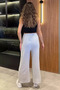 Ribbed Wide Leg Trousers - 4
