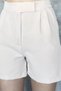 High Waist Pleated Velcro Women's Shorts with Pockets - 4