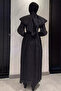 Women's Large Collared Scalloped Hijab Dress - 4