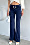 Women's Modal Fabric Front Buckle Trousers - 2