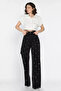 Women's High Waist Heart Patterned Jean Denim Trousers - 2
