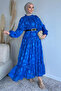 Embroidered and lined chiffon hijab dress