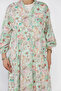 Patterned Summer Hijab Dress with Elasticated Sleeves and Front Button Detail - 4