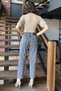 Women's High Waist Mom Jeans Denim Pants - 3