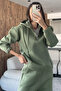 Half-Zip Three-Thread Ribbed Women's Sweatshirt - 3