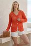 Button Detailed Lace-Like Knit Women's Knitwear Cardigan - 3