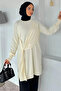 Crew Neck Stone Detailed Hijab Tunic - 2