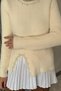 Soft Hijab Knitwear Sweater with Pearl and Stone Embellishments (Available in Sizes S-M-L.) - 3