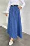 Button Detailed Hijab Skirt with Belt and Pockets - 2
