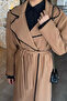 Lined Waist Belted Women's Cashmere Coat - 5