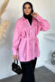 Women's Front Gathered Detailed Waist Tie Hijab Tunic