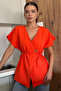 Double-Breasted Collar Waist Tie Sleeveless Jacket