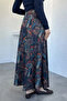 Patterned Hijab Skirt with Elastic Waist - 3