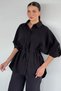 Women's Tie-Detail Shirt and Elastic Waist Pants Two-Piece Set - 3