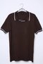 Men's Polo Neck Stripe Detailed Knitwear T-Shirt - 4