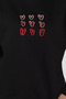 Women's Crew Neck Heart Embroidered Raised Sweatshirt - 3