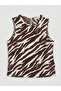 Nevavm Oval Collar Patterned Blouse with a Difference - 5