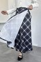 Women's Plaid Tie-Waist Hijab Skirt - 2