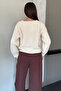 V-Neck Front Buttoned Women's Knitted Sweater Cardigan - 4